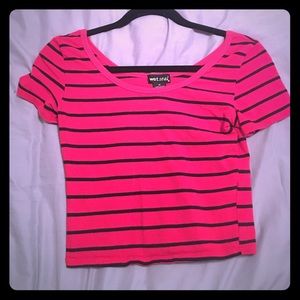 Red and black crop top