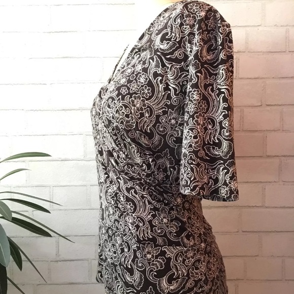 Ann Taylor Blouse Small Wrap Petite PS Floral - Picture 4 of 5