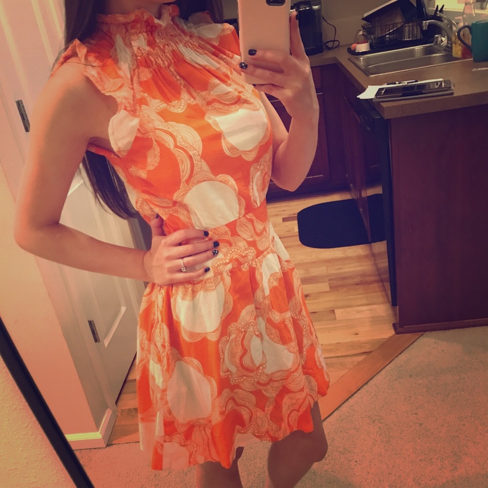 Orange/White summer dress