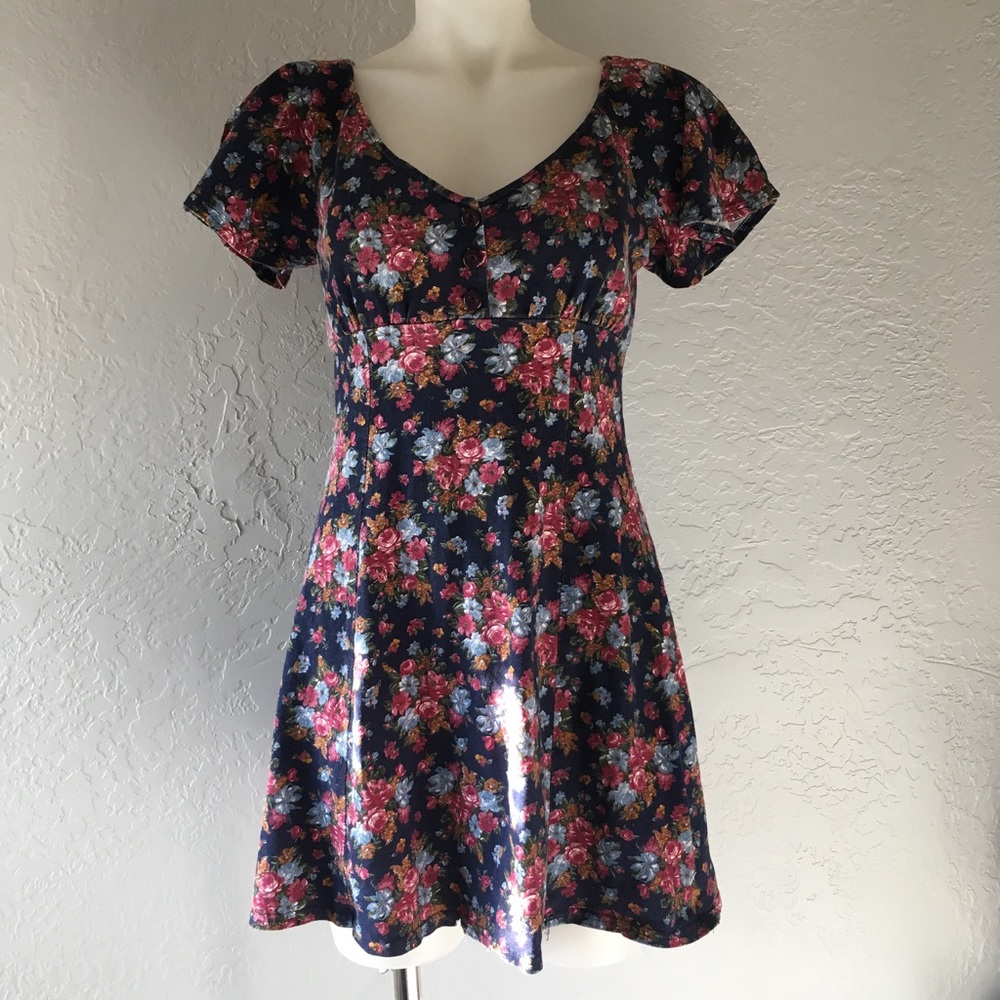 Vintage flower print skater dress
