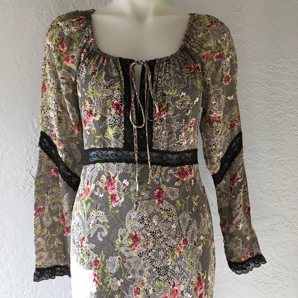 Vintage boho chic silk maxi dress - Picture 2 of 2