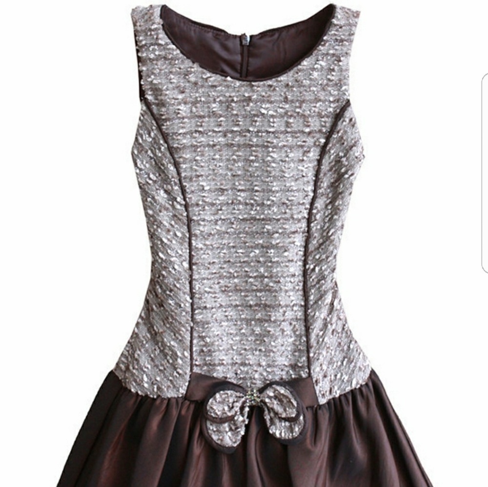 Isobella & Chloe Karen Brown Taffeta Dress