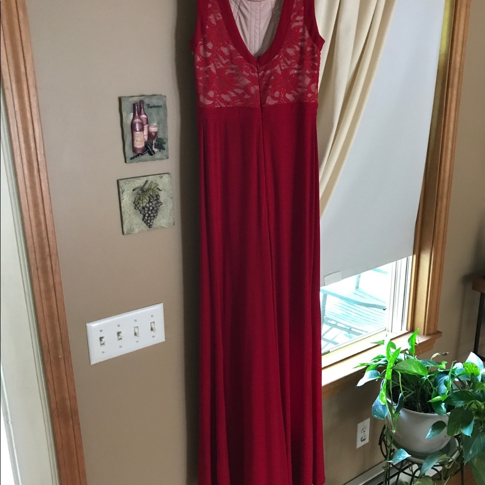 David's Bridal Long Red Dress