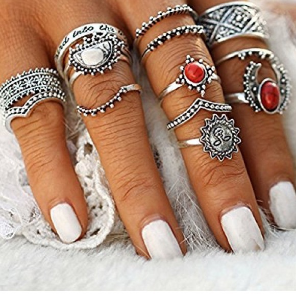 ❗️LOWEST PRICE❗️14 piece boho ring set - Picture 2 of 2