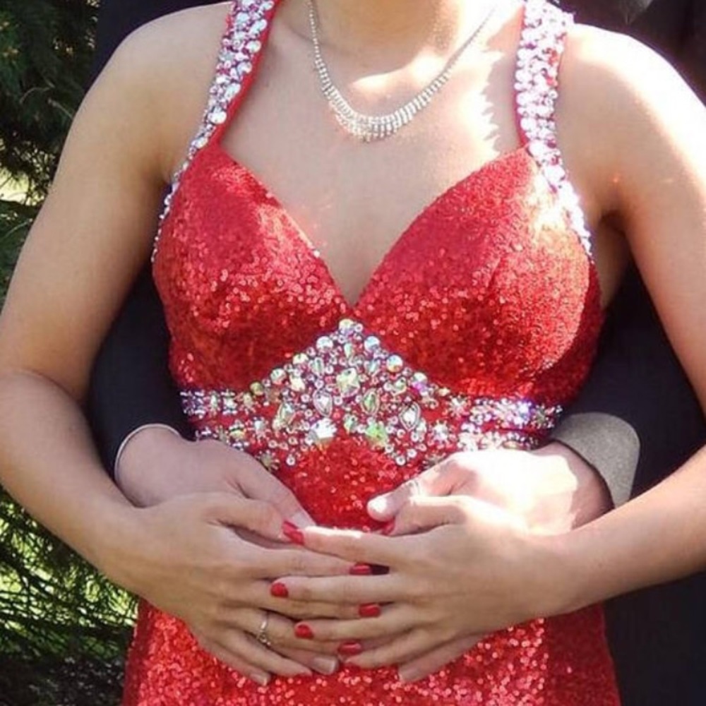 Red sequin prom dress. I am willing to negotiate.!