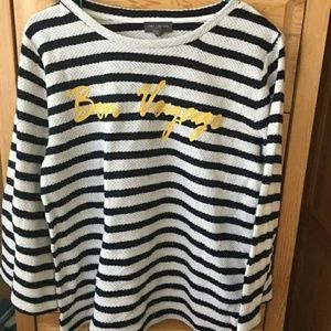 NWT Sz M Bon Voyage Shirt Nautical Vacation