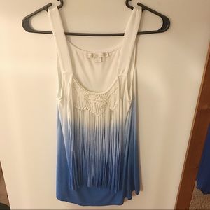 Boston Proper Blue and White Tank Top