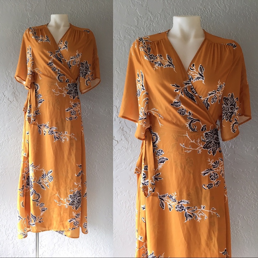Vintage wrap around boho maxi dress