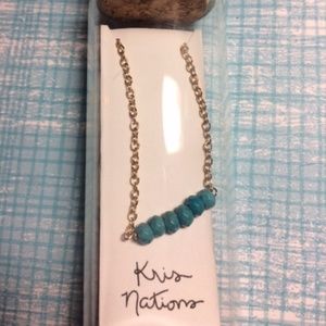 NEW Kris Nations Turquoise Mystic Bar Necklace