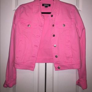 Pink denim jean jacket