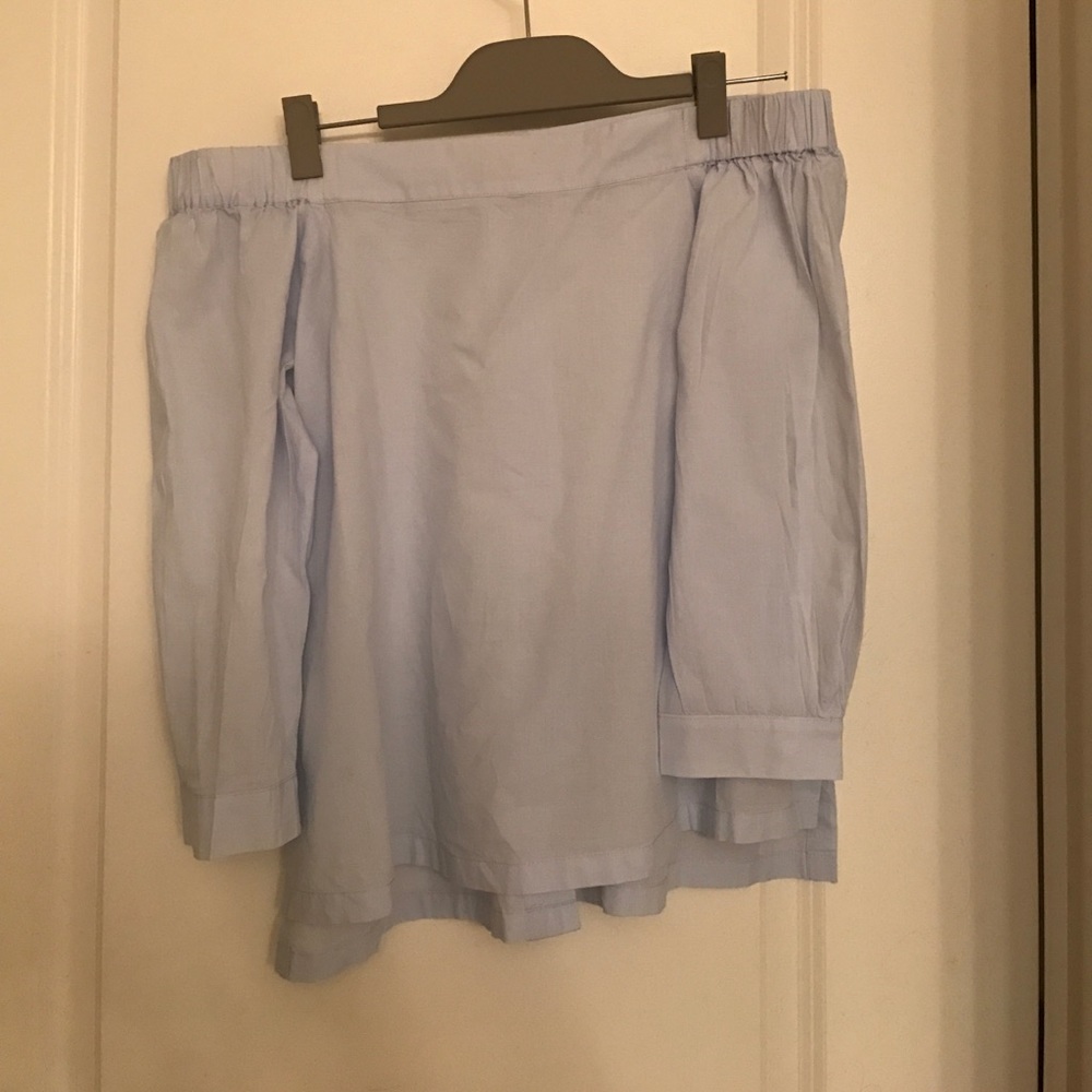 Light Blue Off-the-Shoulder Top