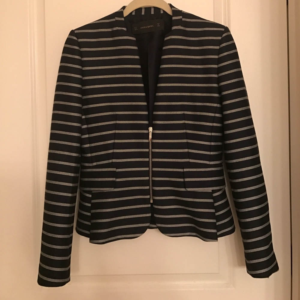 Striped Jacket with Zipper