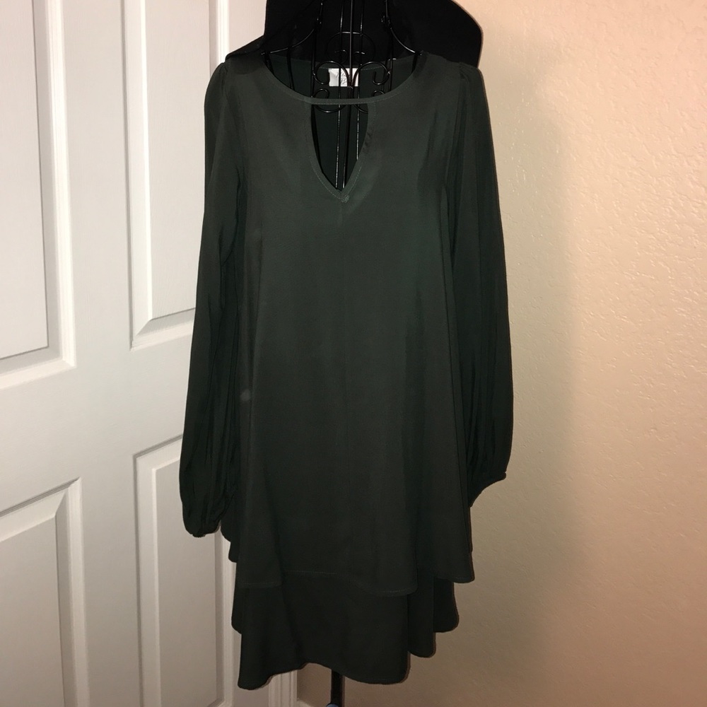 Forest green keyhole dress