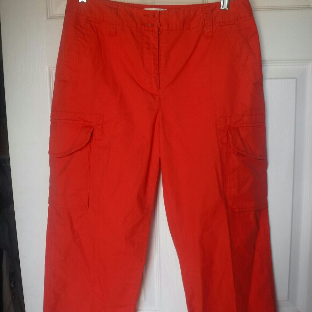 Talbots wide leg orange capri pants