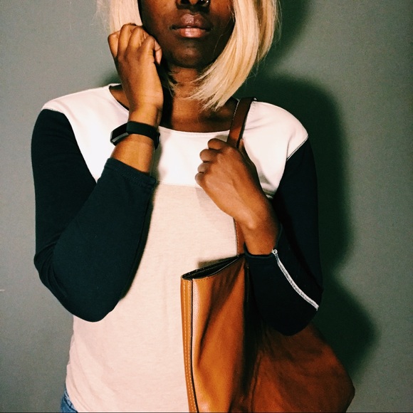 J. Crew Tops - J. Crew | Color Block Top XXS Black Tan White