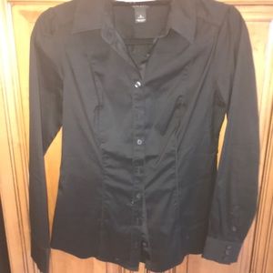 Black with stretch high quality, classic button-up