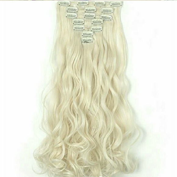 Platinum Blonde Full Head Clip In Extension #613