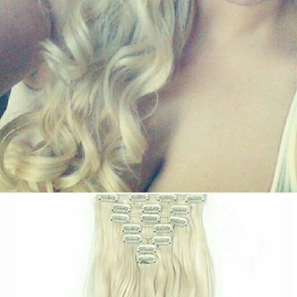 Platinum Blonde Full Head Clip In Extension #613