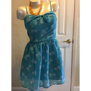Adorable turquoise bicycle print dress !