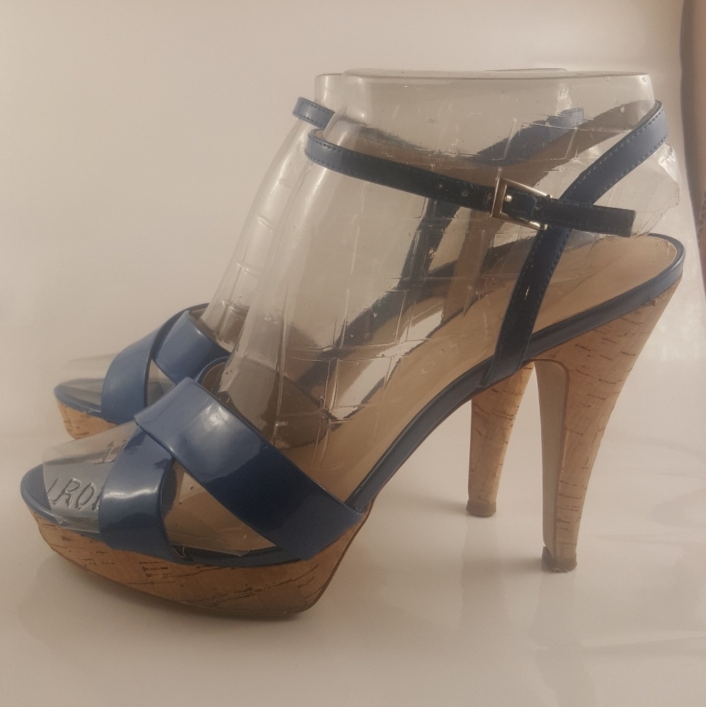 Franco Sarto Vaunt Sandals in Blue Patent Leather