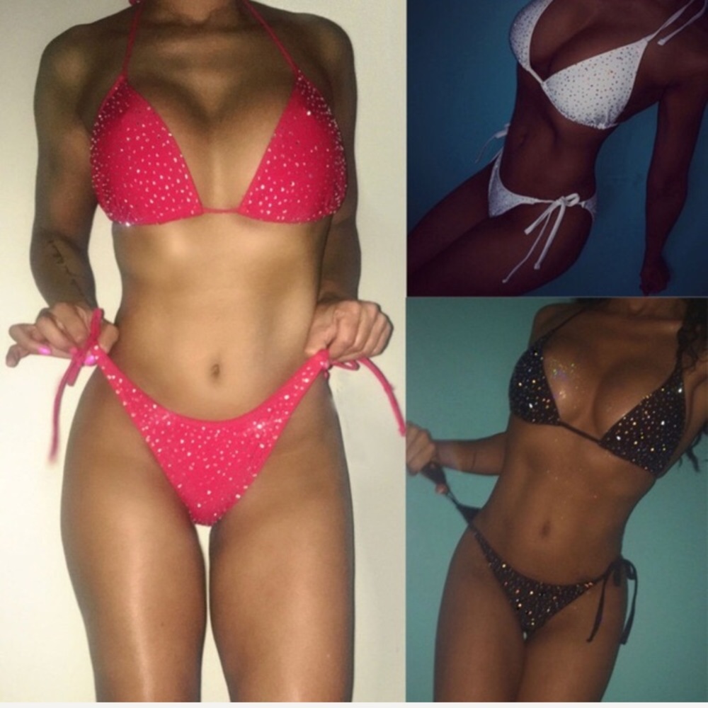 Triangle rhinestone bikini - Picture 2 of 2