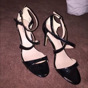 Black strappy heels