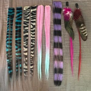 Colorful clip-in hair extensions