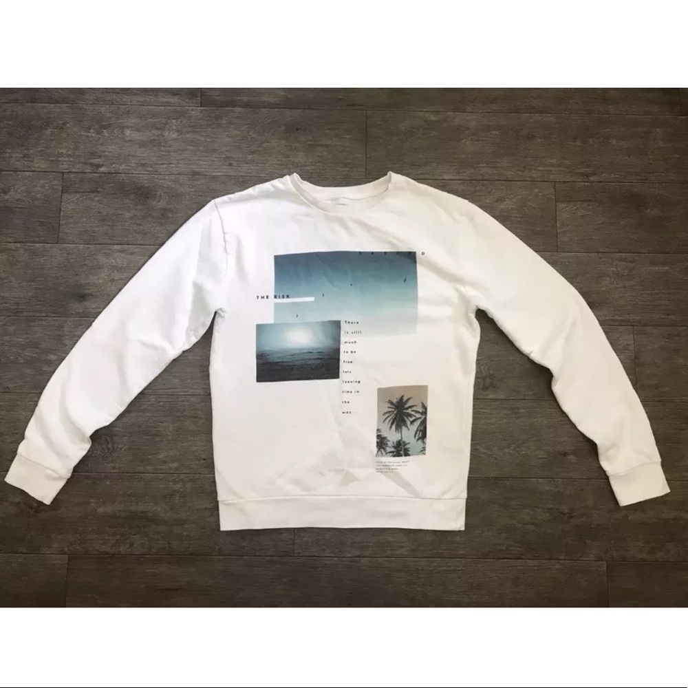 Zara Man Flammable Sweater Long Sleeve Size M