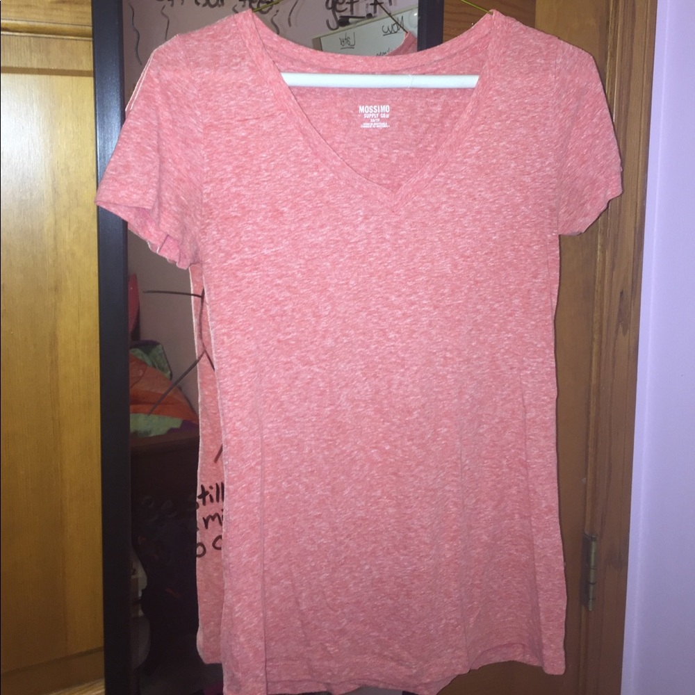 Pink V-neck short sleeve