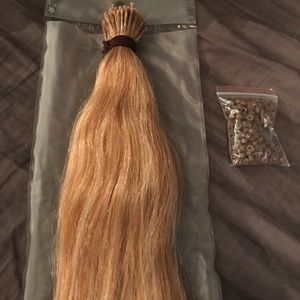 24in. Honey human hair microloop extensions