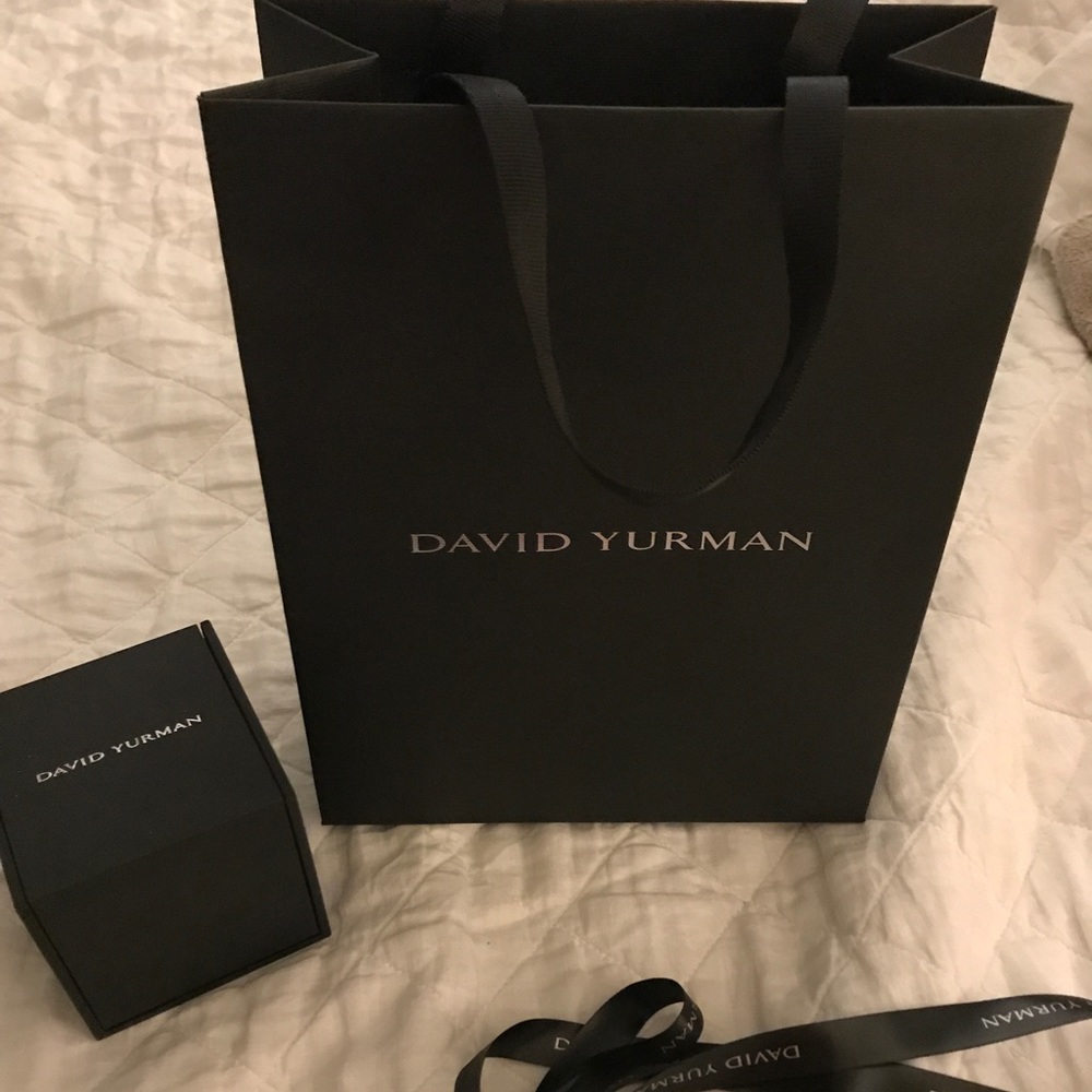 David Yurman shopping bag, bracelet box, & ribbon