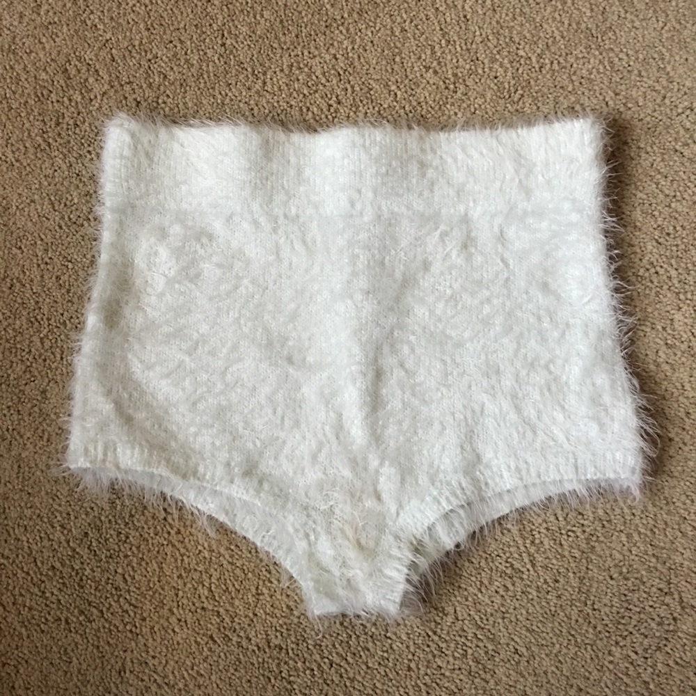 fuzzy light blue shorts from urban outfitters