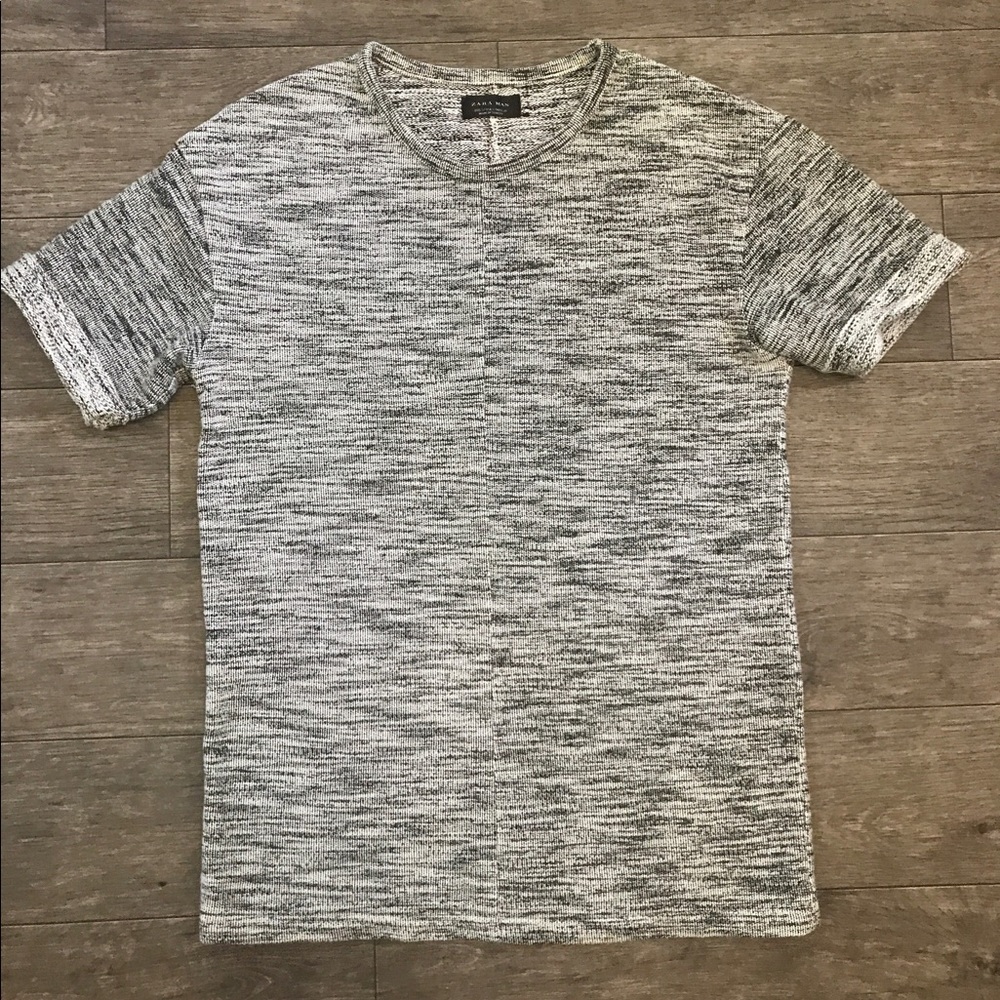 Zara Man Short Sleeve Sweater Cotton Shirt Size S