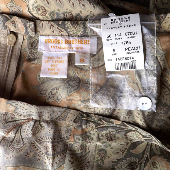 vintage Brooks Brothers skirt 100% silk A line NOS - Picture 2 of 4