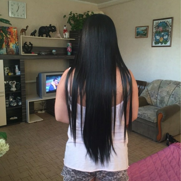 Black Full Head Clip in Extension