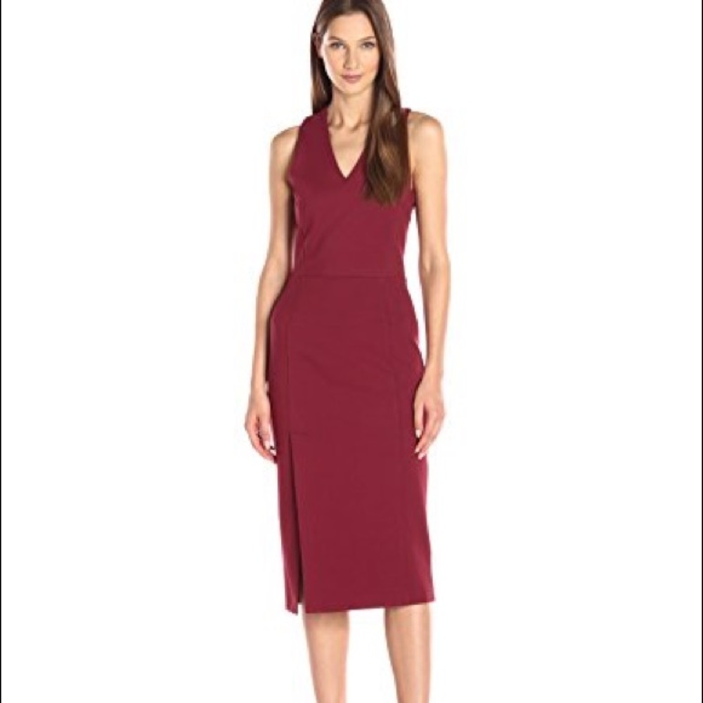 A/X Armani Exchange burgundy sheath midi dress