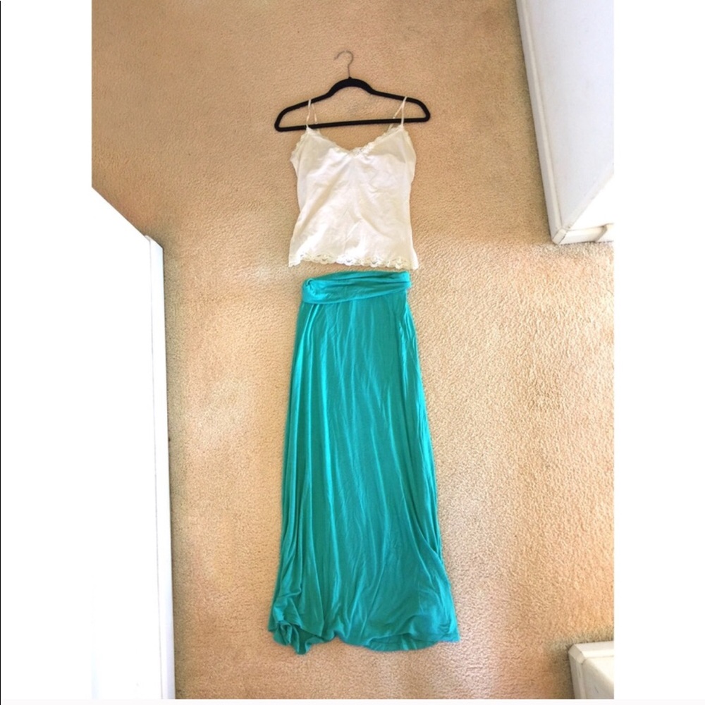 Maxi skirt blue green color w/ free camisole