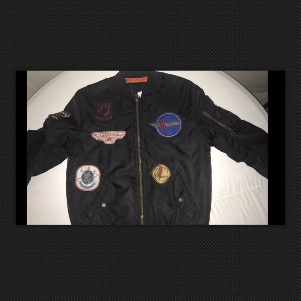 Boys Stitch black bomber puffer Coat/Jacket L