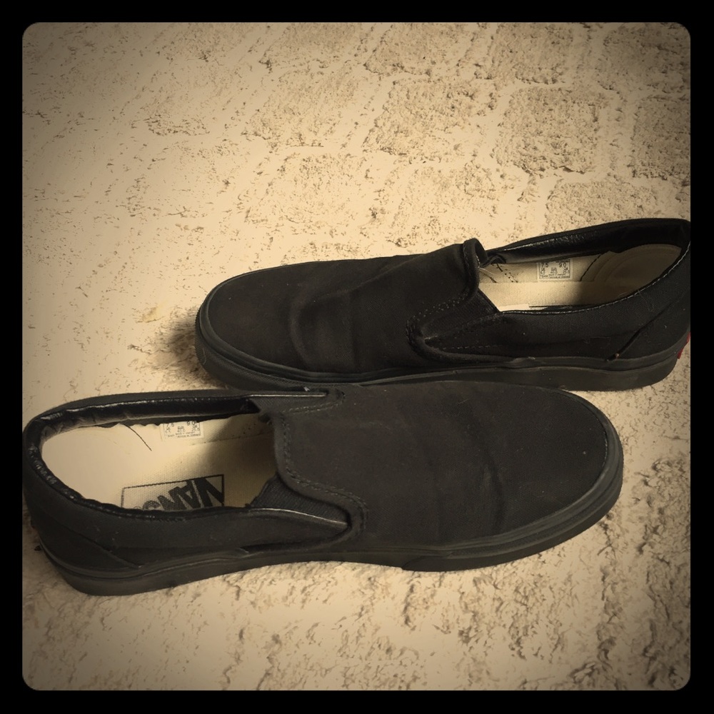 Black slip on Vans, size 9