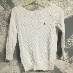 Ralph Lauren White 3/4 Sleeve Cableknit