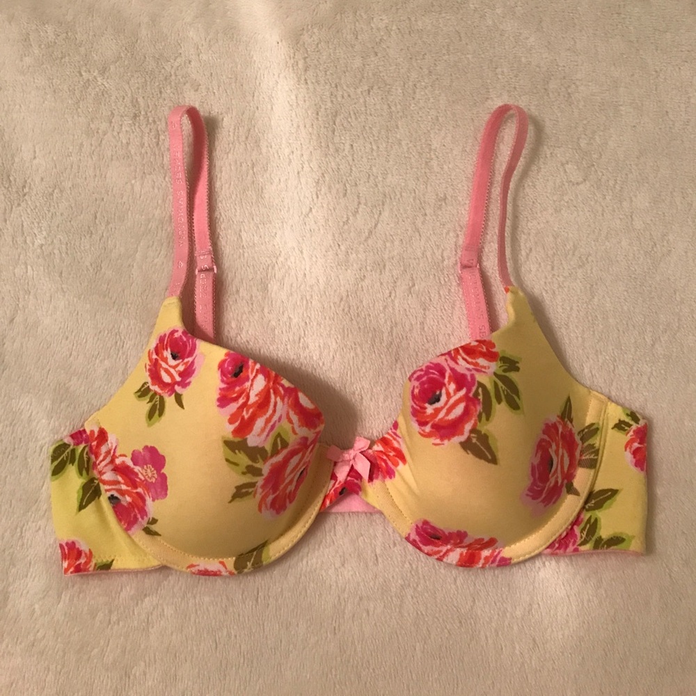 NWOT Victoria's Secret Yellow Floral Print Bra