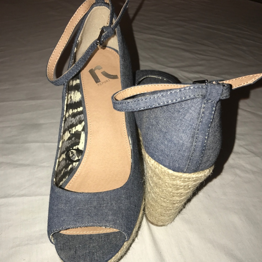 REPORT RICKI Women's Peep Toe Wedge Platform