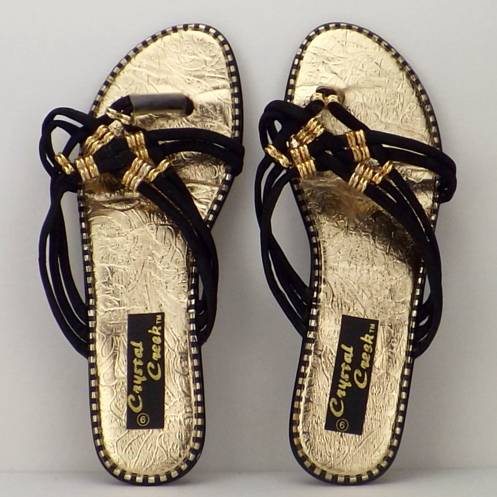 womens strappy sandals Crystal Creek flip flops