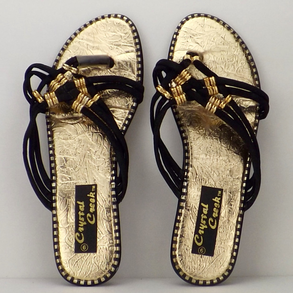womens strappy sandals Crystal Creek flip flops - Picture 1 of 5