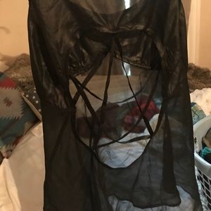 Witchy shear black tank with pentagram back detail