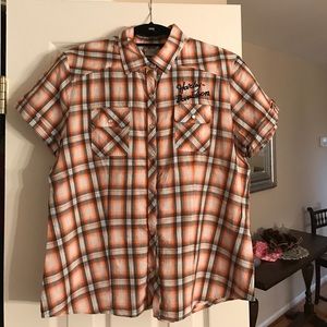 Short sleeve Harley Davidson button up size large