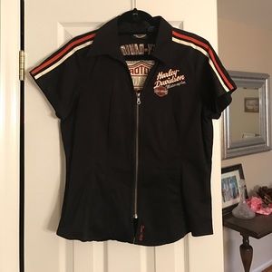 Harley Davidson size large zip up shirt