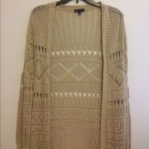 Crocheted tan cardigan