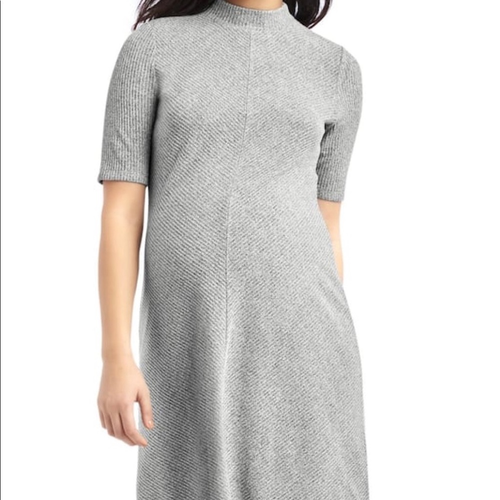 Maternity rib knit mock neck dress
