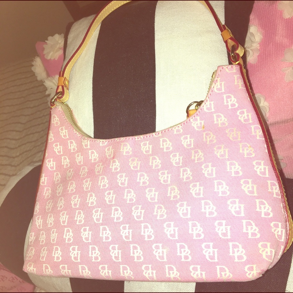 Pink canvas Dooney & Bourke shoulder bag